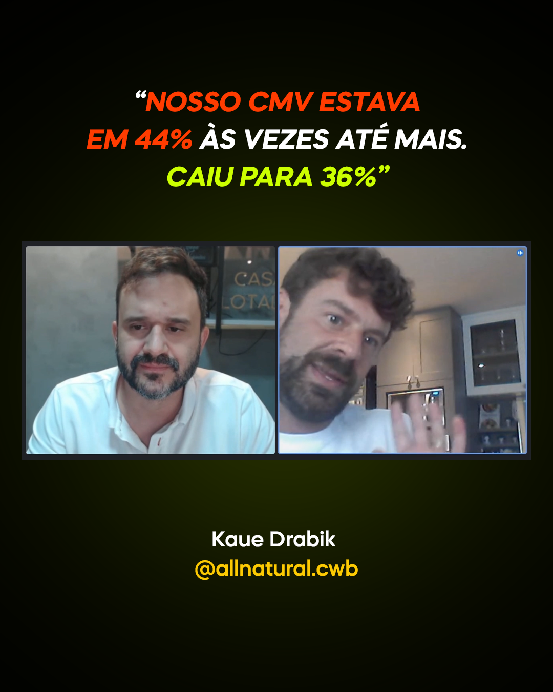 Kaue Drabik — All Natural CWB: CMV caiu de 44% para 36%